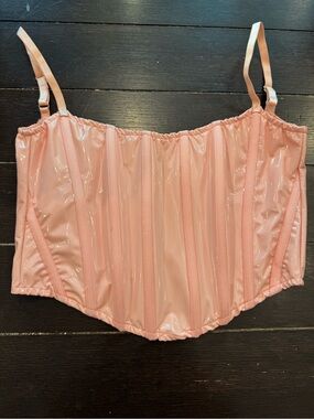 Revolve Pink Vinyl Corset Top